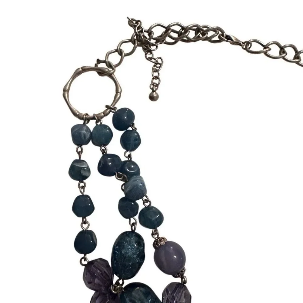Nordstrom navy stone layered statement necklace